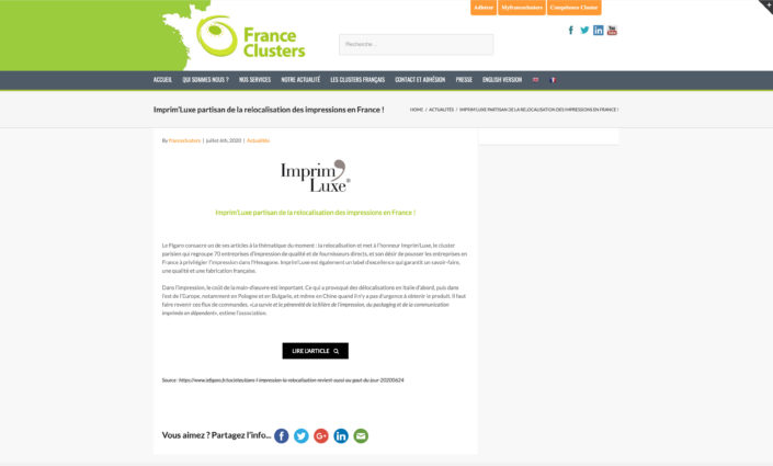 France Cluster du 15:07:20 France Cluster du 15:07:20